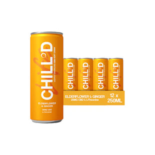 12 x CHILL°D 20mg CBD Sparkling Elderflower & Ginger