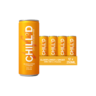 12 x CHILL°D 20mg CBD Sparkling Elderflower & Ginger