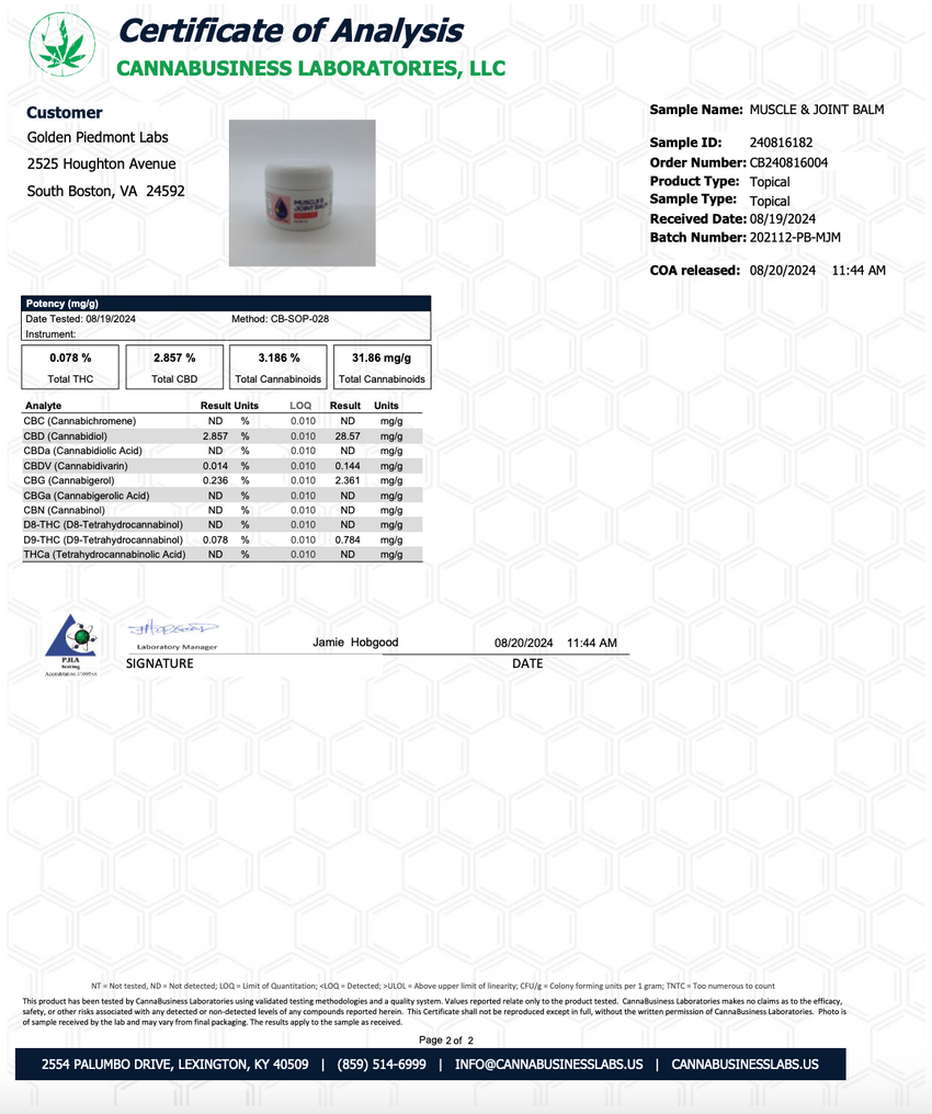 CanBe 800mg CBD Muscle & Joint Balm - 50ml
