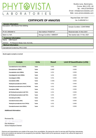 CBD Asylum 1000mg CBD 100ml Muscle Rub Balm (BUY 1 GET 2 FREE)