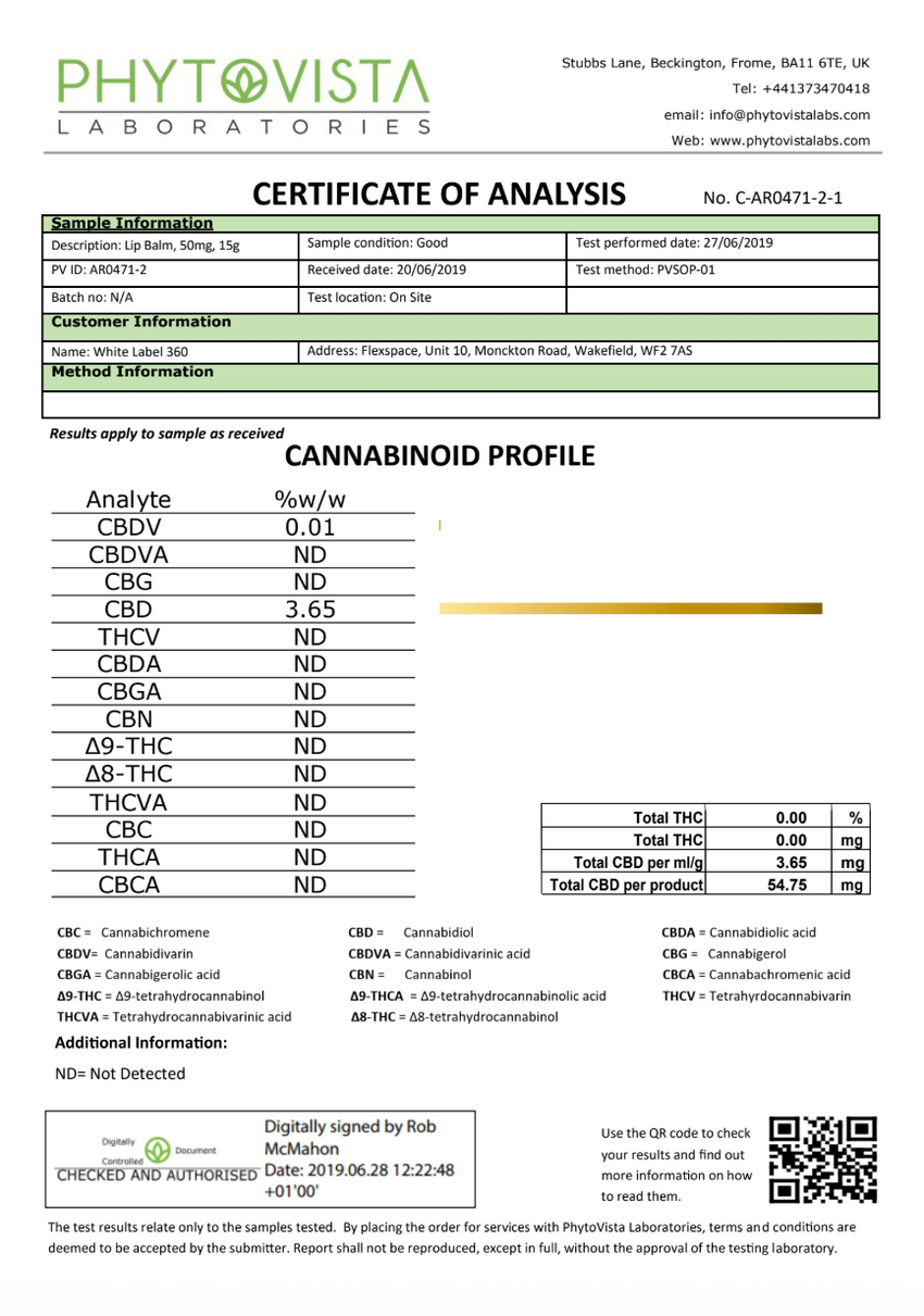 JoJo Verde Ultracalm CBD Infused Lip Balm - 20g