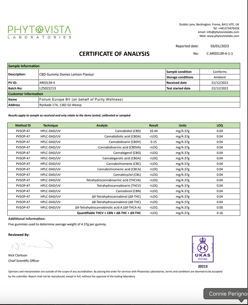 Purity 1000mg Full-Spectrum CBD Vegan Gummies 400g