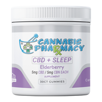 Cannabis Pharmacy | Sleep Light Gummies | 5mg CBN + 5mg CBD + 2.5mg Melatonin - Elderberry - 30ct