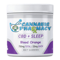 Cannabis Pharmacy CBD Sleep Gummies | 10mg CBD + 10mg CBN + 5mg Melatonin - Blood Orange - 30ct